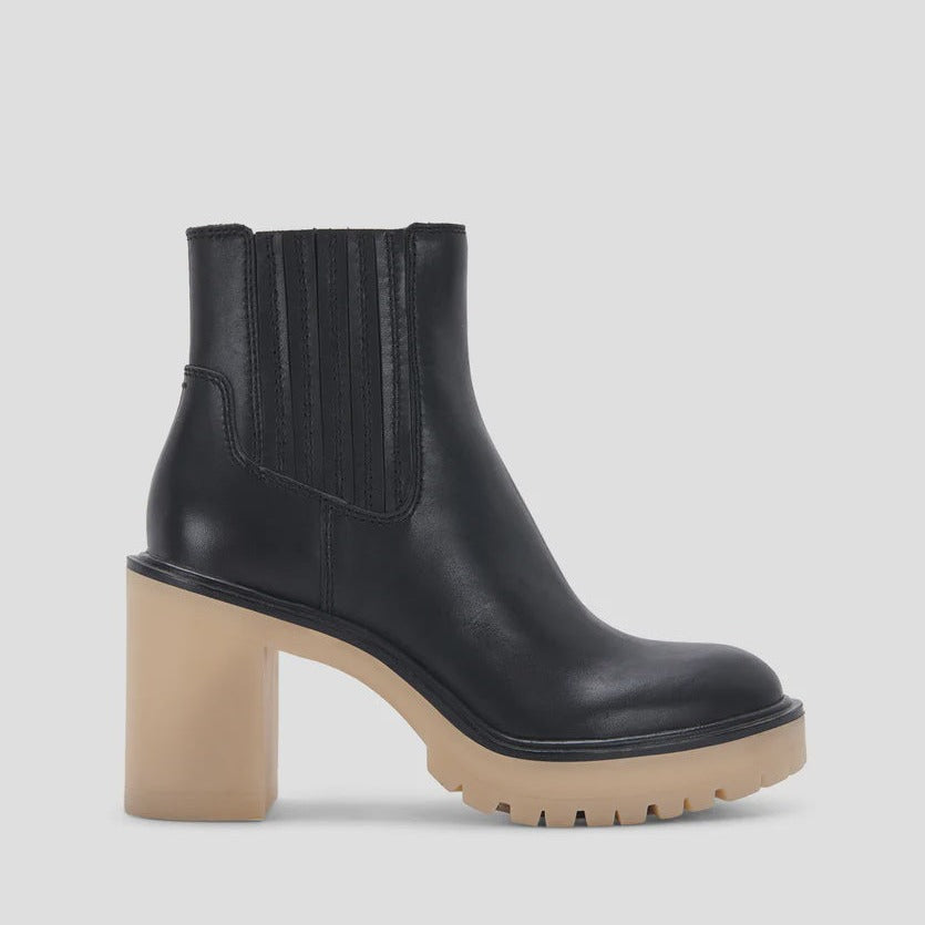 DOLCE VITA - CASTER H20 BOOTIE IN BLACK LEATHER