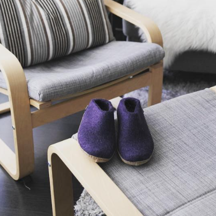 GLERUPS - SLIP ON IN PURPLE LEATHER