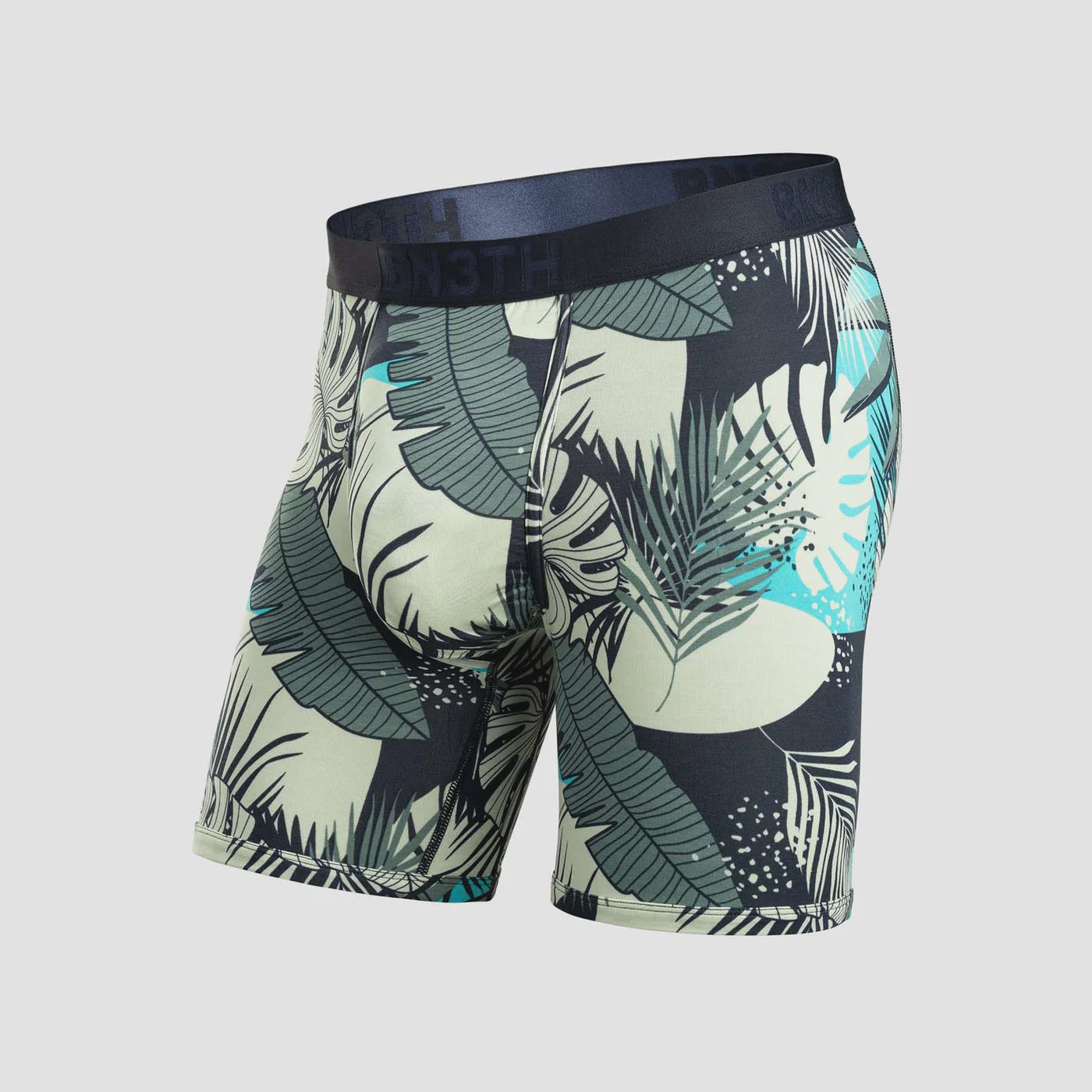 BN3TH - CLASSIC BOXER BRIEF PRINT IN FRONDS - DARK NAVY