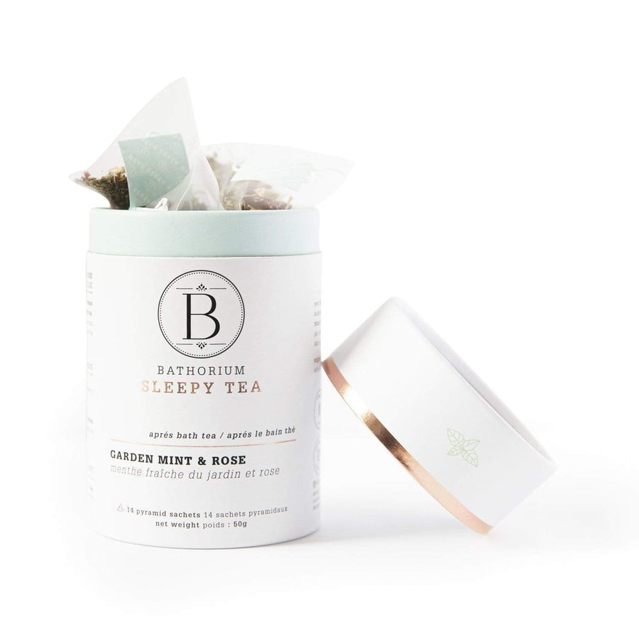 BATHORIUM - APRES BATH SLEEPY TIME PYRAMID BAGGED TEA IN GARDEN MINT & ROSE