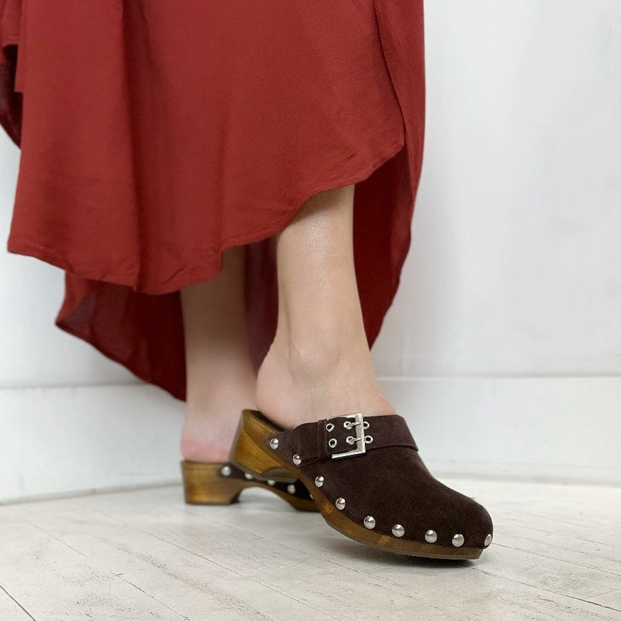 MATISSE - LONDON MULE IN CHOCOLATE SUEDE