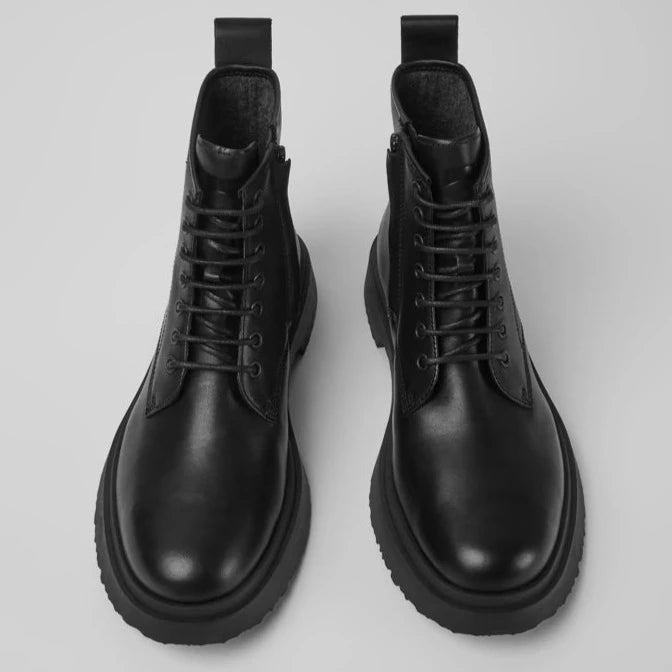CAMPER - WALDEN LACE UP BOOT K300370-001 IN BLACK LEATHER