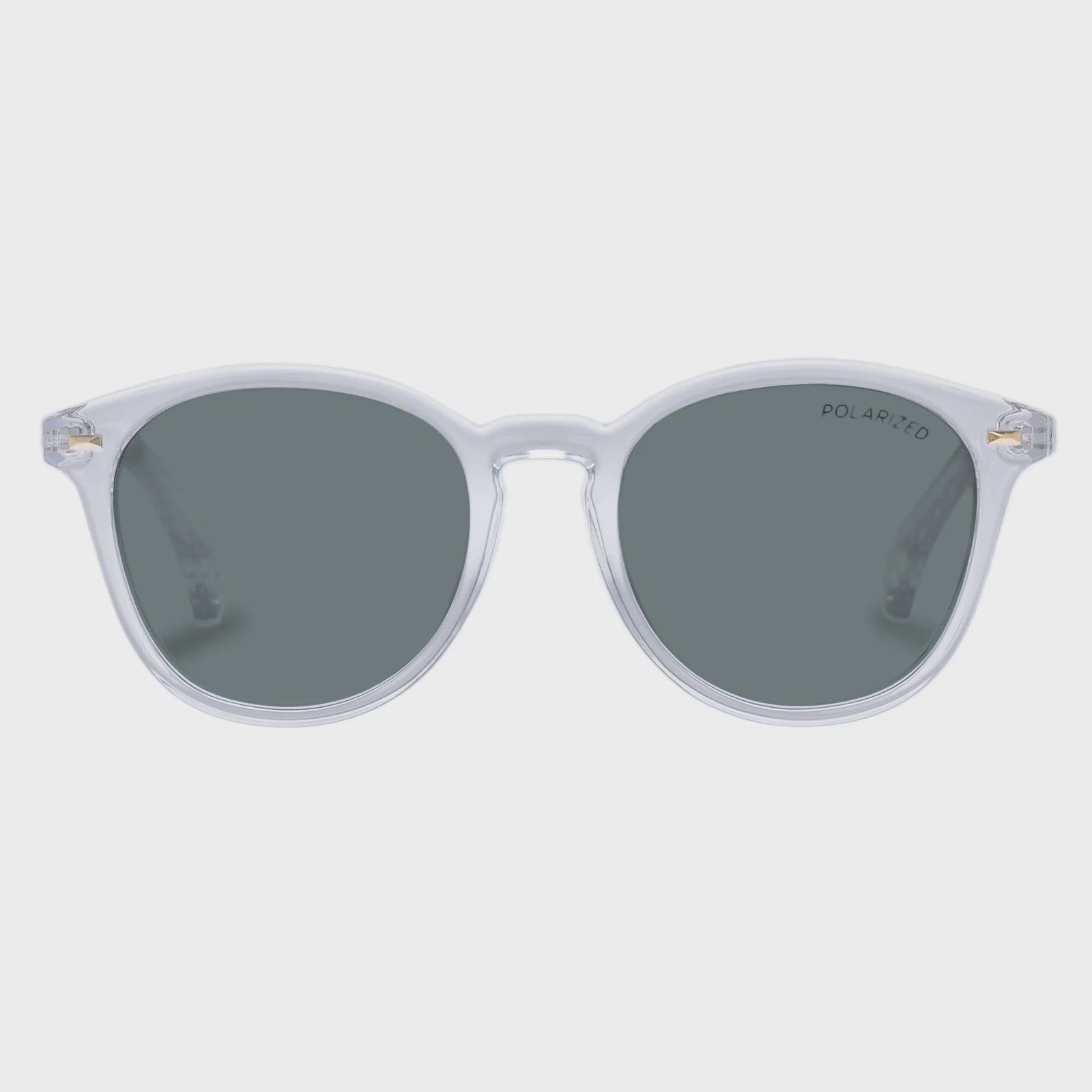 LE SPECS - BANDWAGON SUNGLASSES IN CRYSTAL CLEAR - POLARIZED