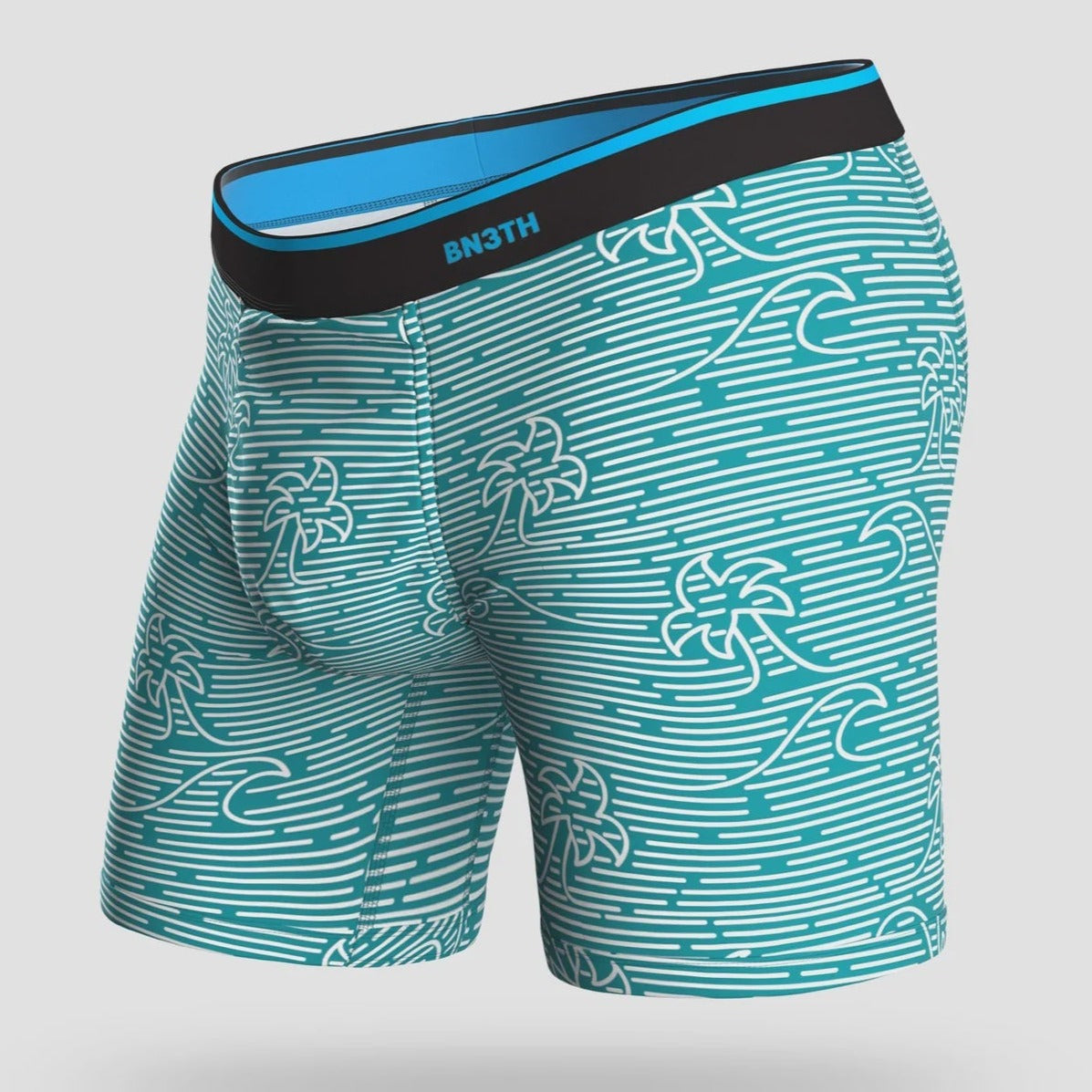 BN3TH - CLASSIC BOXER BRIEF PRINT IN LINEAR WAVE - TURQUOISE