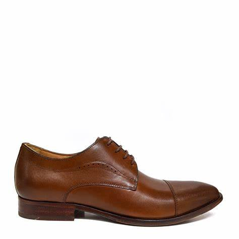 JOHNSTON & MURPHY - MCCLAIN CAP TOE LACE UP IN TAN LEATHER