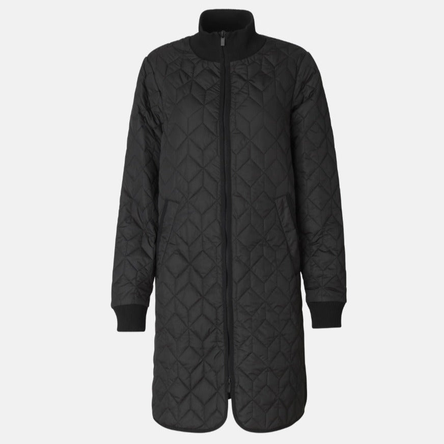 ILSE JACOBSEN - PADDED QUILTED COAT IN BLACK