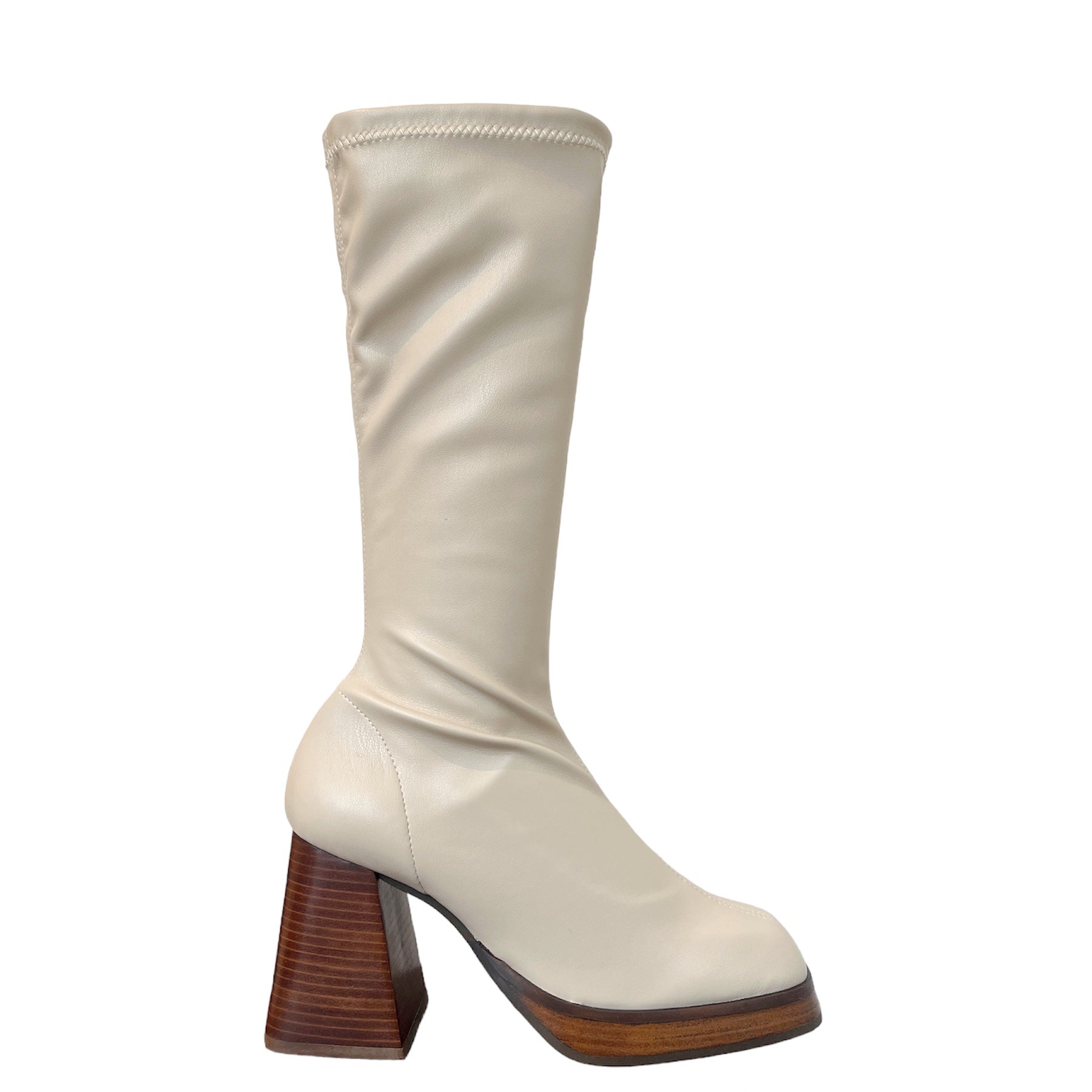 ANGEL ALARCON - MANAGUA TALL BOOT 23609-871C IN BEIGE SYNTHETIC LEATHER