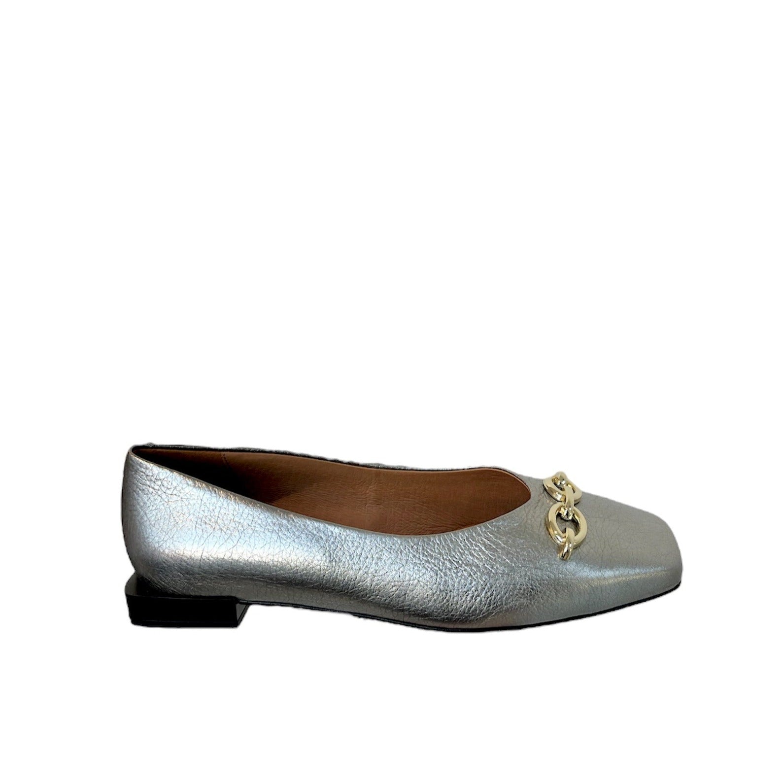 ANGEL ALARCON - HASPE LOAFER 23515-535A IN SILVER LEATHER