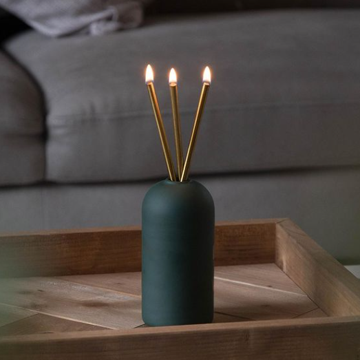 EVERLASTING CANDLE CO - WYLIE VASE IN GREEN