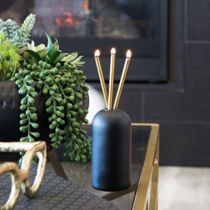 EVERLASTING CANDLE CO - WYLIE VASE IN BLACK