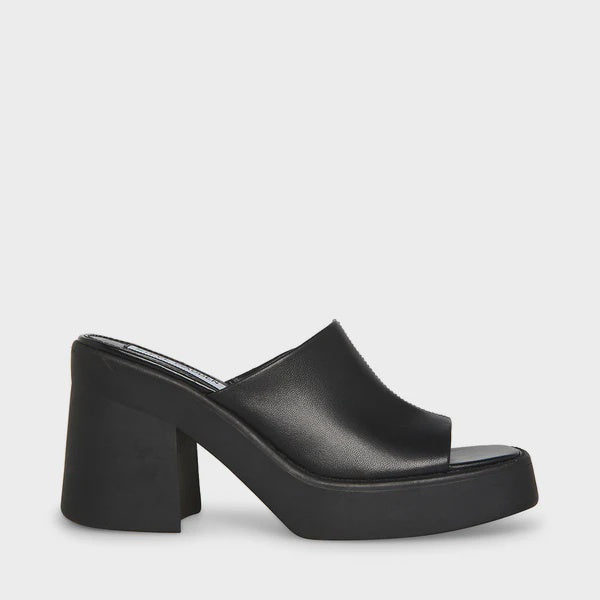 STEVE MADDEN - KANE SLIDE IN BLACK LEATHER