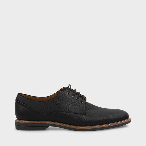 STEVE MADDEN - MIKEL LACE UP IN BLACK SYNTHETIC LEATHER