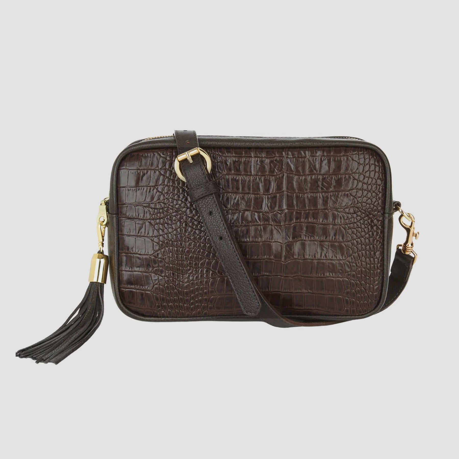BRAVE LEATHER - SONNET BAG IN ACORN CROC LEATHER