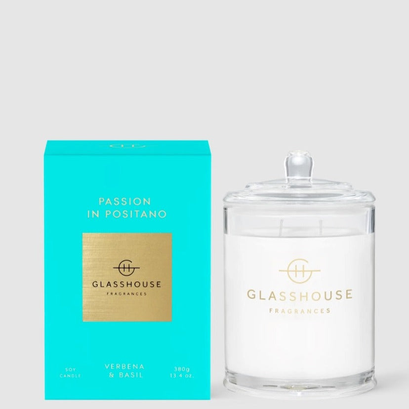 GLASSHOUSE FRAGRANCES - DOUBLE WICK SOY CANDLE IN LOST IN AMALFI