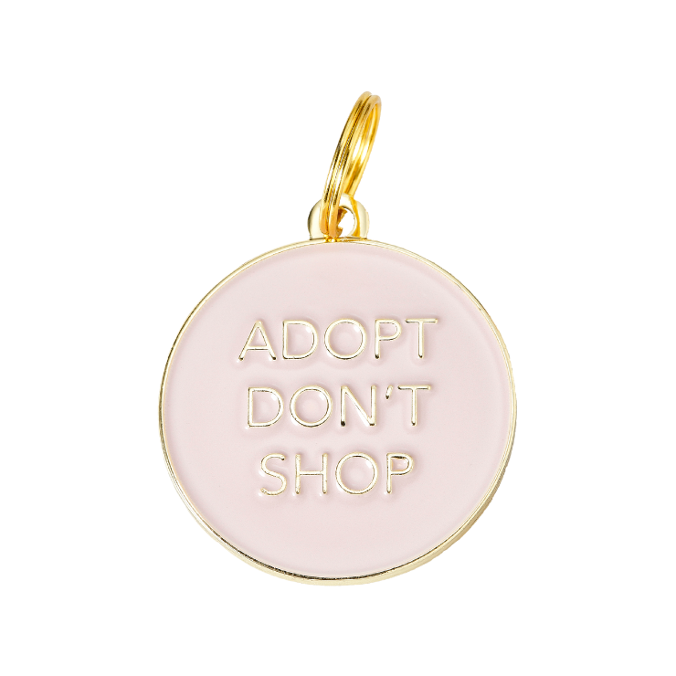 TWO TAILS PET COMPANY - ADOPT DON'T SHOP COLLAR CHARM IN PINK