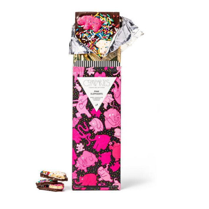 COMPARTES - GOURMET CHOCOLATE BAR IN PINK ELEPHANTS