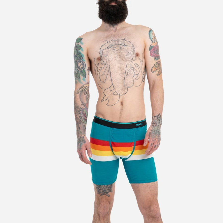 BN3TH - CLASSIC BOXER BRIEF PRINT IN RETROSTRIPE TEAL