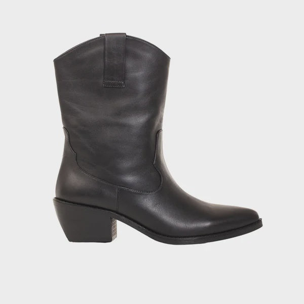 ATELIERS  - DOLLY WESTERN BOOT IN BLACK LEATHER
