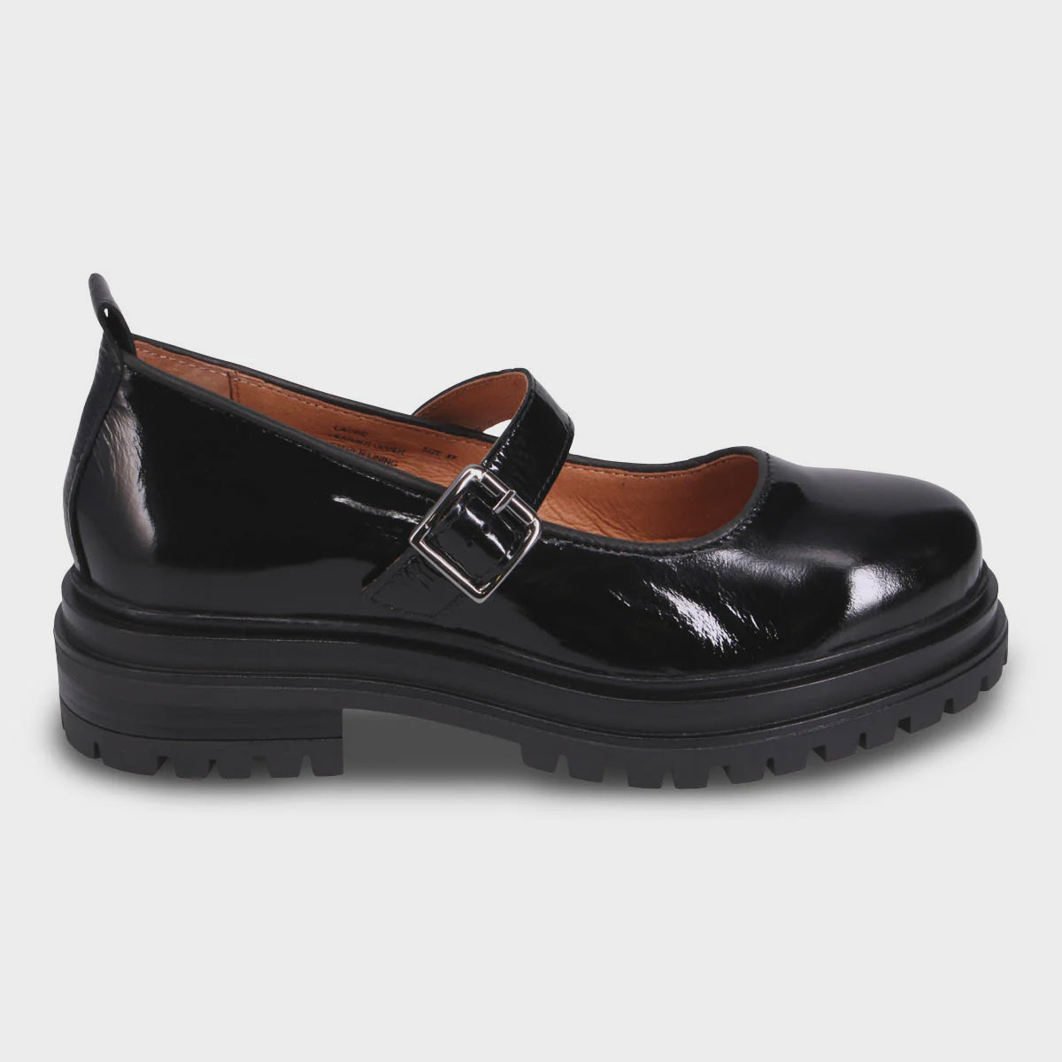 MIZ MOOZ - LACEE MARY-JANE LOAFER IN BLACK PATENT LEATHER