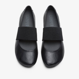 CAMPER - RIGHT NINA FLAT 21595-018 IN BLACK LEATHER