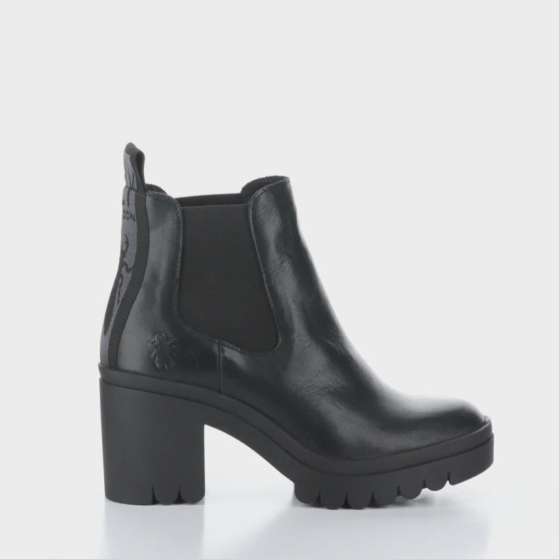 FLY LONDON - TOPE520FLY BOOT IN BLACK LEATHER