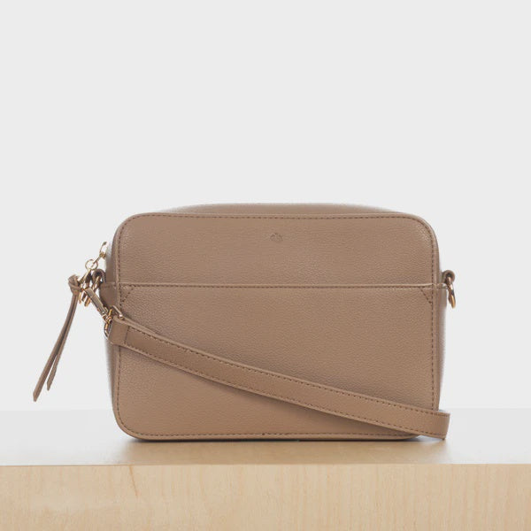ELA HANDBAGS - MINI BLOOM BAG IN CAPPUCCINO PEBBLE VEGAN LEATHER
