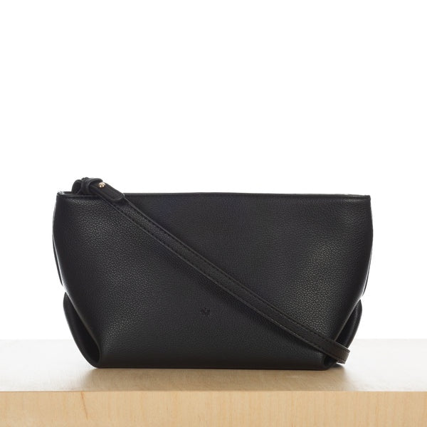 ELA HANDBAGS - FIONA BAG IN BLACK PEBBLED VEGAN LEATHER